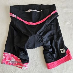 Spoear‎ Cycling Shorts Black Pink Camo Padded Medium Women's Long Bermuda Length